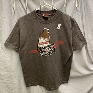Vintage Red Stripe Shirt Adult Medium Brown Short Sleeve Short & Stunt Men's